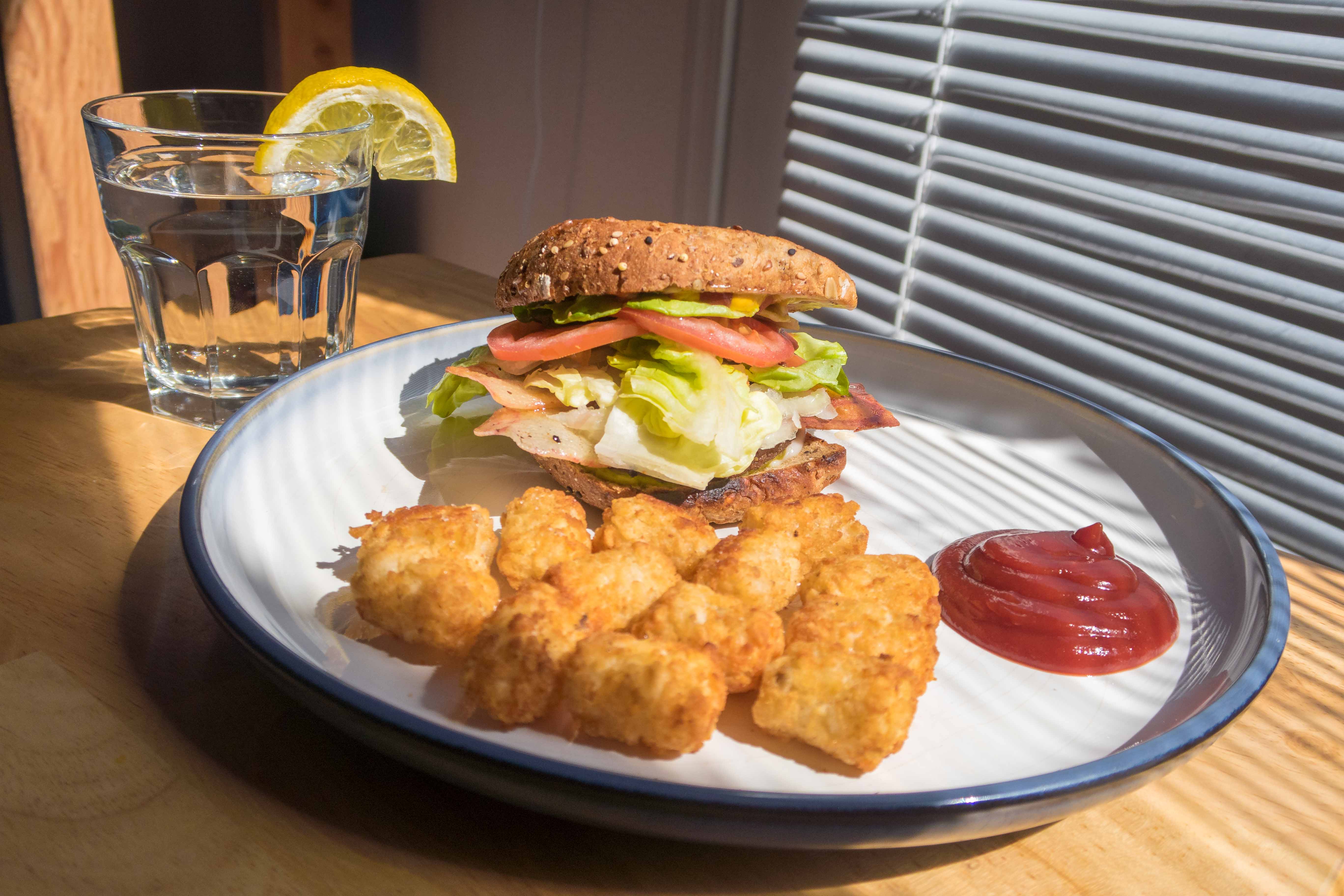 "Veggie Burger wide shot"