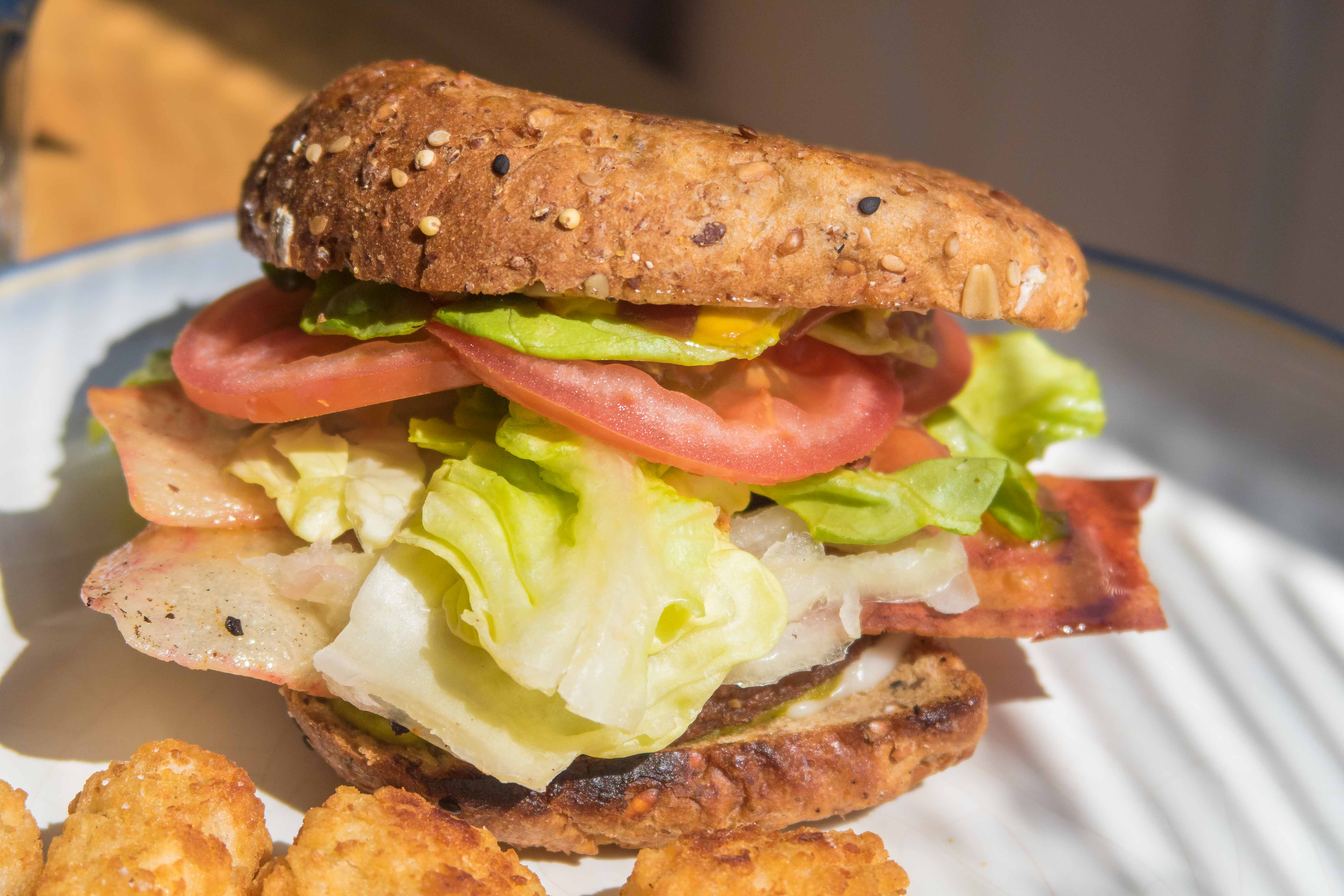"Veggie Burger closeup shot"