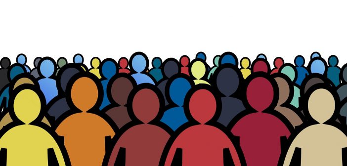 Stylized group of people