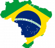 Map of Brazil with Flag