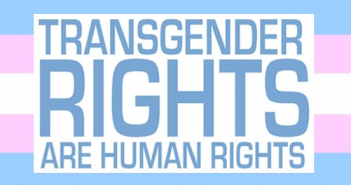 Susan Larson Calls For Transgender Protection In Social Networks flag with imprint Transgender Rights are Human Rights